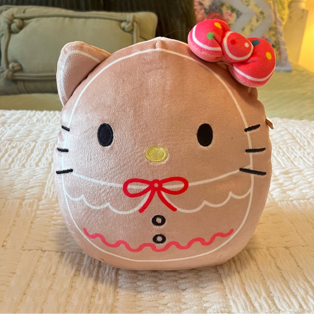 Original Squishmallows 6.5" Sanrio Gingerbread Hello Kitty Plush Christmas